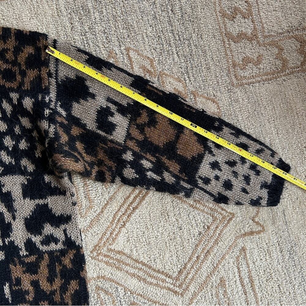Vintage Mohair Leopard Sweater Grunge 90s Fuzzy Oversized L - Picture 11 of 12